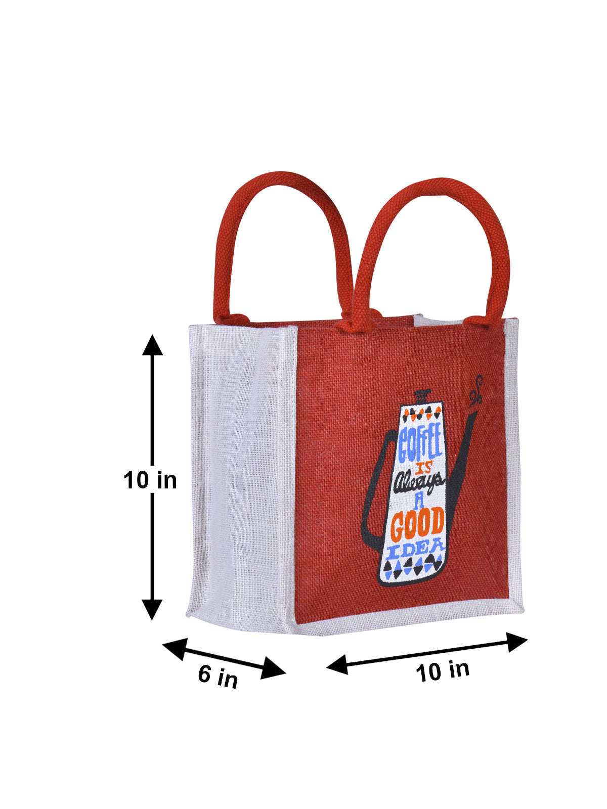 10 X 10 X 6 - COFFEE ZIPPER LUNCH (B-090-RED)