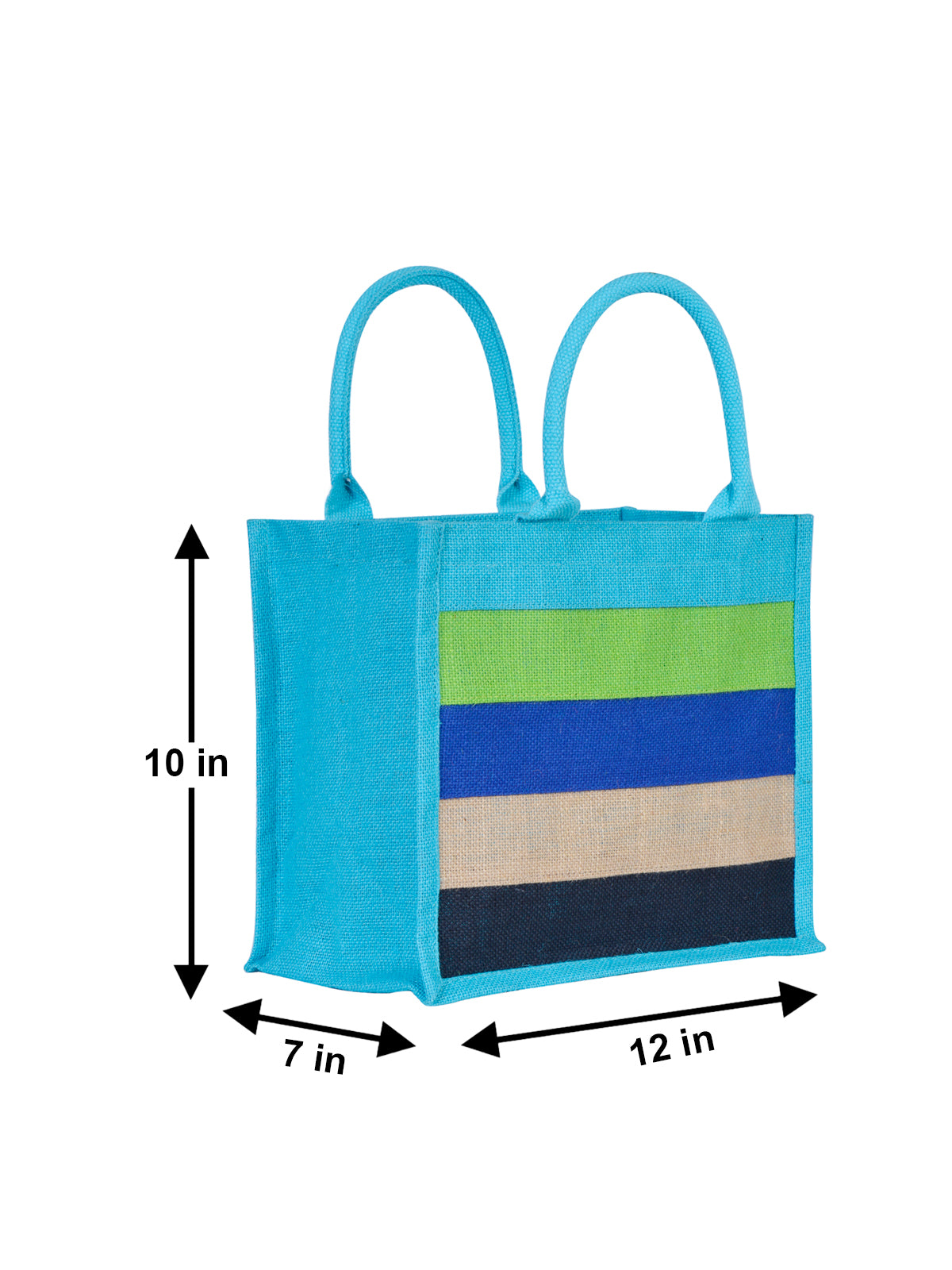 10 X 12 X 7 - MULTICOLOR LUNCH ZIPPER (B-080-TURQUOISE BLUE)