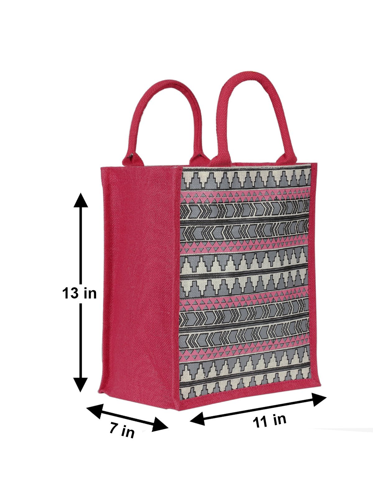 13 X 11 X 7 - AZTEC PRINT LUNCH BAG (B-064-PINK)