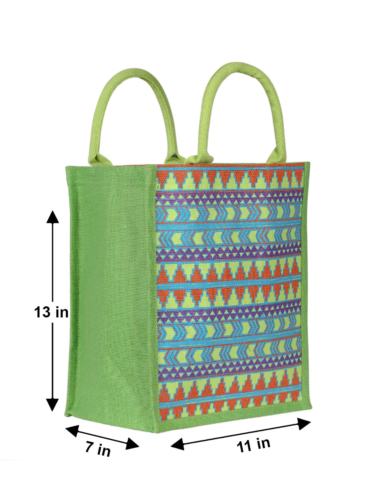 13 X 11 X 7 - AZTEC PRINT LUNCH BAG (B-064-GREEN)