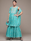 Anubhutee Women Blue Ethnic Motifs Printed Pure Cotton Kurta with Sharara & With Dupatta