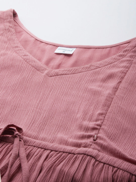 anayna Rose A-Line Tiered Cotton Maternity Dress