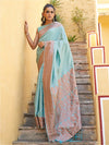 Janasya Ethnic Motif Woven Design Zari Chanderi Saree