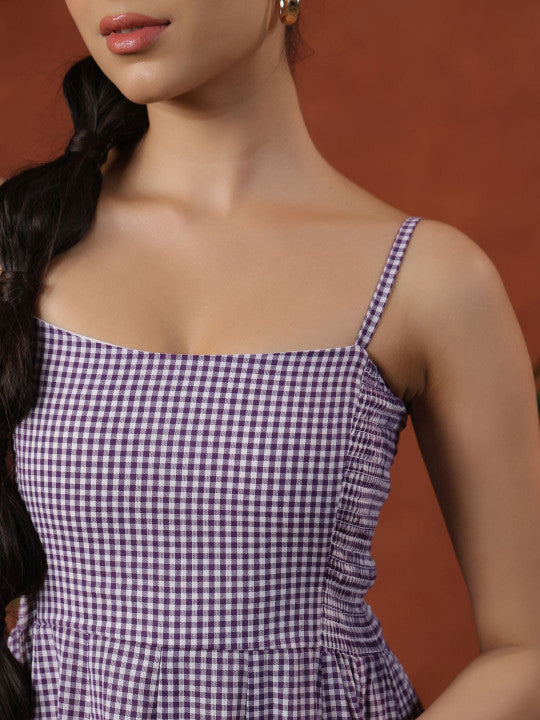 anayna Women's long dress with and ruffle detailing