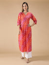 Fabclub Women Pink Floral Printed Kurta