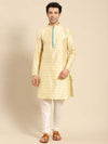 Amodh by Kisah Men Beige Kurta (Set of 2)