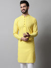 Jompers Men Yellow Thread Work Floral Kurta