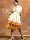 AKS Ethnic Motifs Printed Flared Gathered Fit & Flare Cotton Dress