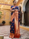 Janasya Ethnic Motifs Woven Design Zari Saree