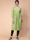 Fabclub Floral Printed Thread Work Kurta