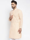 Jompers Men Orange Embroidered Kurta