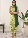 Anayna Women Floral Printed Regular Pure Cotton Kurta with Palazzos & With Dupatta