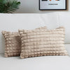 Homadorn Luxury Plush Fur Reversible Cushion Cover Ultra Soft & Cozy Beige