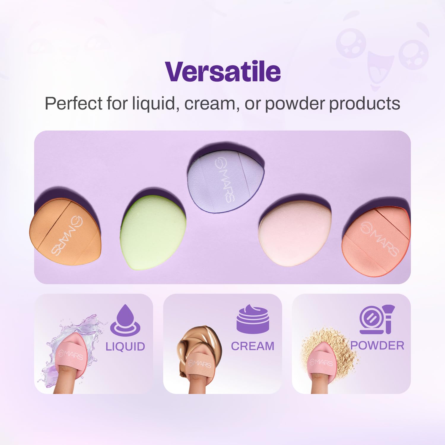 Mars Finger Fits Mini Multipurpose Makeup Puffs For Under Eye, Nose ...