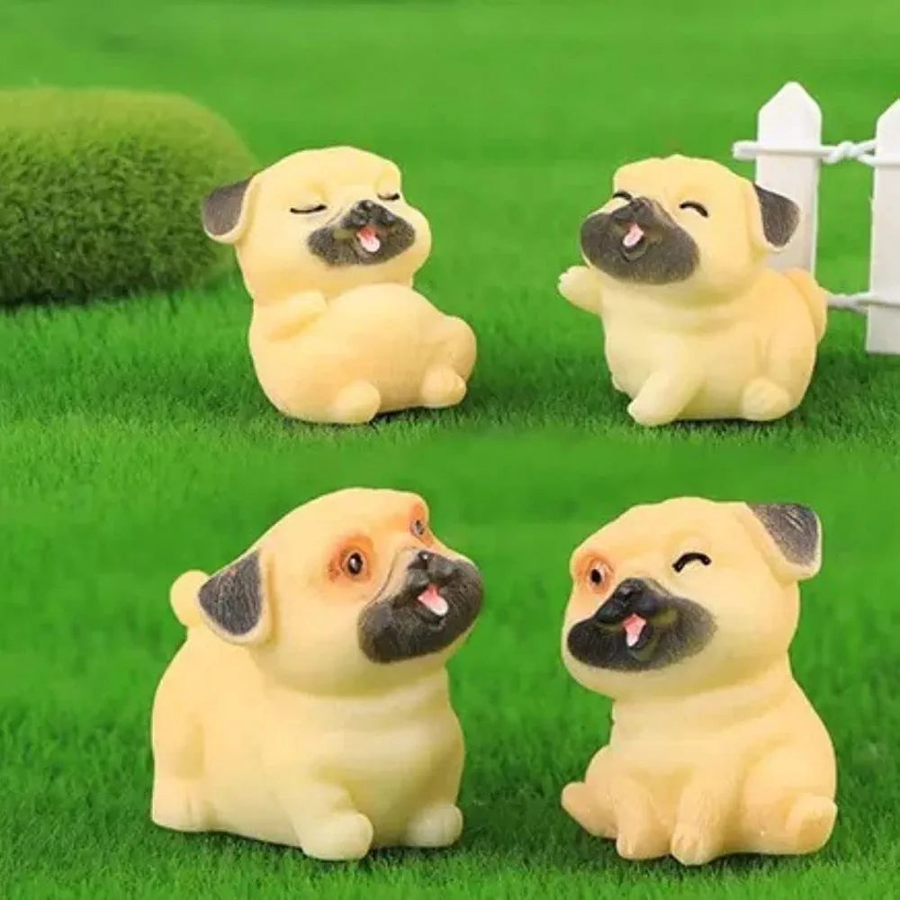 SATYAM KRAFT Resin 1 Set  Dog Miniature Figurines | Decorative Showpiece | Gift for Him/Her, Mother's Day, Home, Bedroom, Living Room, Office, Table, Car Dashboard | Festive Decor