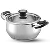 Vinod Durban Stainless Steel Saucepot Handi with Glass Lid - 2.7 Litre, 18 cm | Stylish Durable Handles