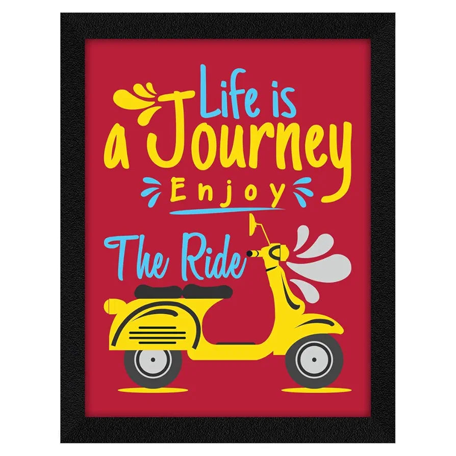 ArtX Paper Inspirational Quote Enjoy The Ride Wall Art Painting, Multicolor, Motivational, 10 X 13 Inches, Set of 1