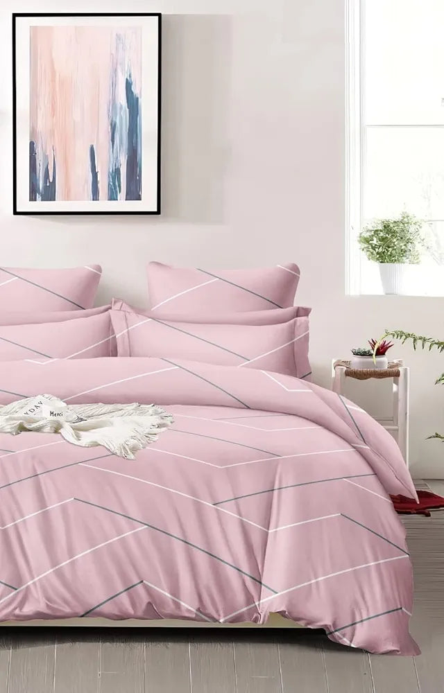THE HOME STYLE 400 TC Supersoft 100% Cotton Printed Flat King Size Double Bed Bedsheet with 2 Pillow Cover  