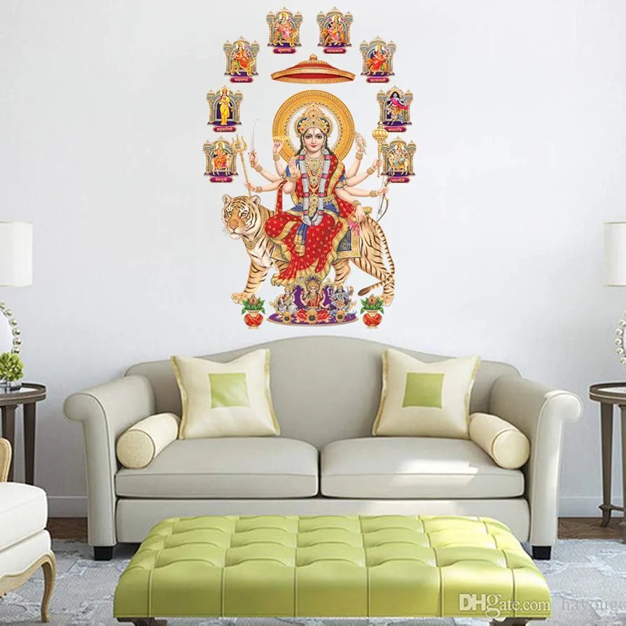 Rangoli White Glossy Vinyl Wall Sticker Premium Self-Adhesive Waterproof Decorative Wall Decal for Bedroom, Living Room, Office & Home Decoration Easy to Apply. Parent-7, Design-13