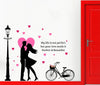 Decal O Decal Vinyl Love Couple with Street Lamp and Cycle Wall Sticker 49.21 x 0.39 x 39.37 inches Multicolour