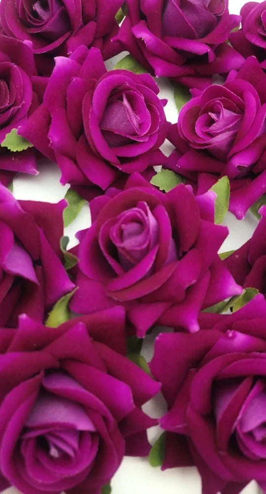 SATYAM KRAFT 12 Pcs Artificial Velvet Rose Flowers | Fake Floral Decoration for Ganesh chaturthi, Home, Janmashtami, DIY Craft, Room Decor, Festival & Gift Items 