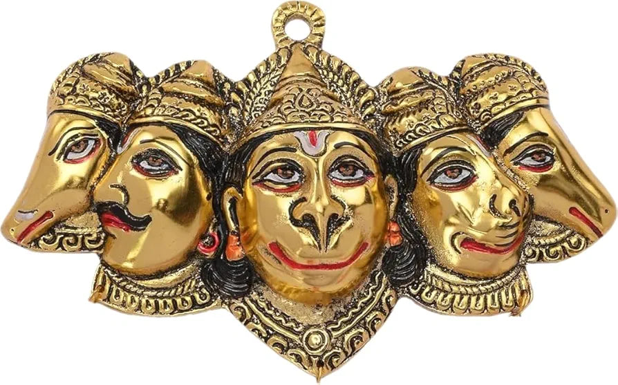 CHHARIYA CRAFTS Metal Panchmukhi Hanuman ji Murti Bajrangbali Idol Wall Door Entrance Statue for Home Decor Gift Item Protection from Evil Eye Decorative Showpiece - 10 cm?