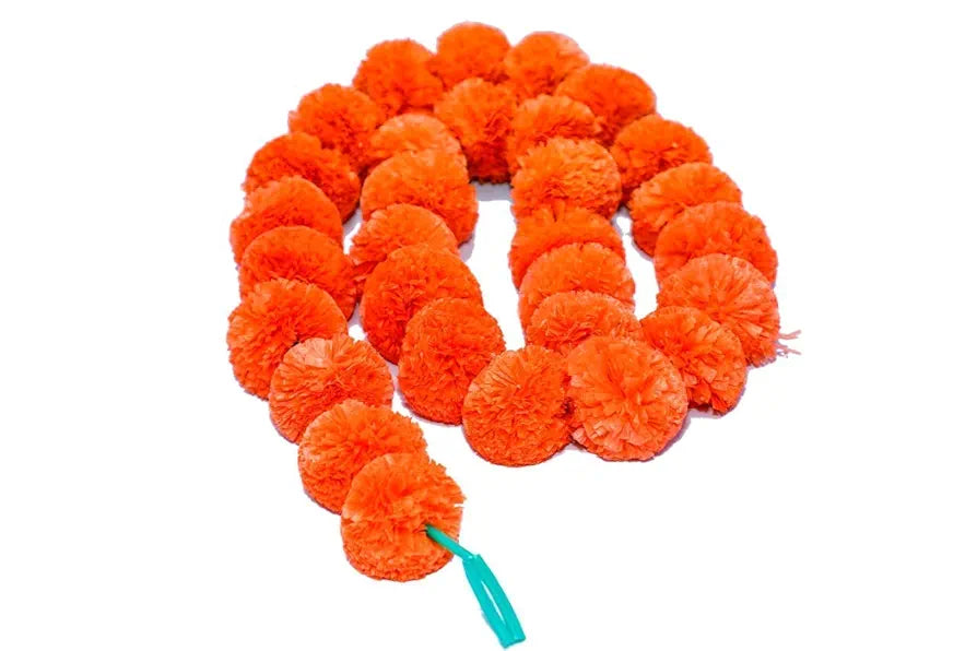 HOME BUY Home Artificial Marigold Genda Flowers Door Hanging Marigold Mala Artificial Flower Garlands for Decoration ,Plastic Mix 3 pcs