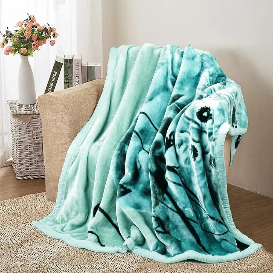 HOMEKART Super Soft Cloudy Printed Single Bed Blanket for Heavy Winter, Single Ply Mink Blanket King Size with 152 x 220 Cm -2.5 Kg | TC - 400