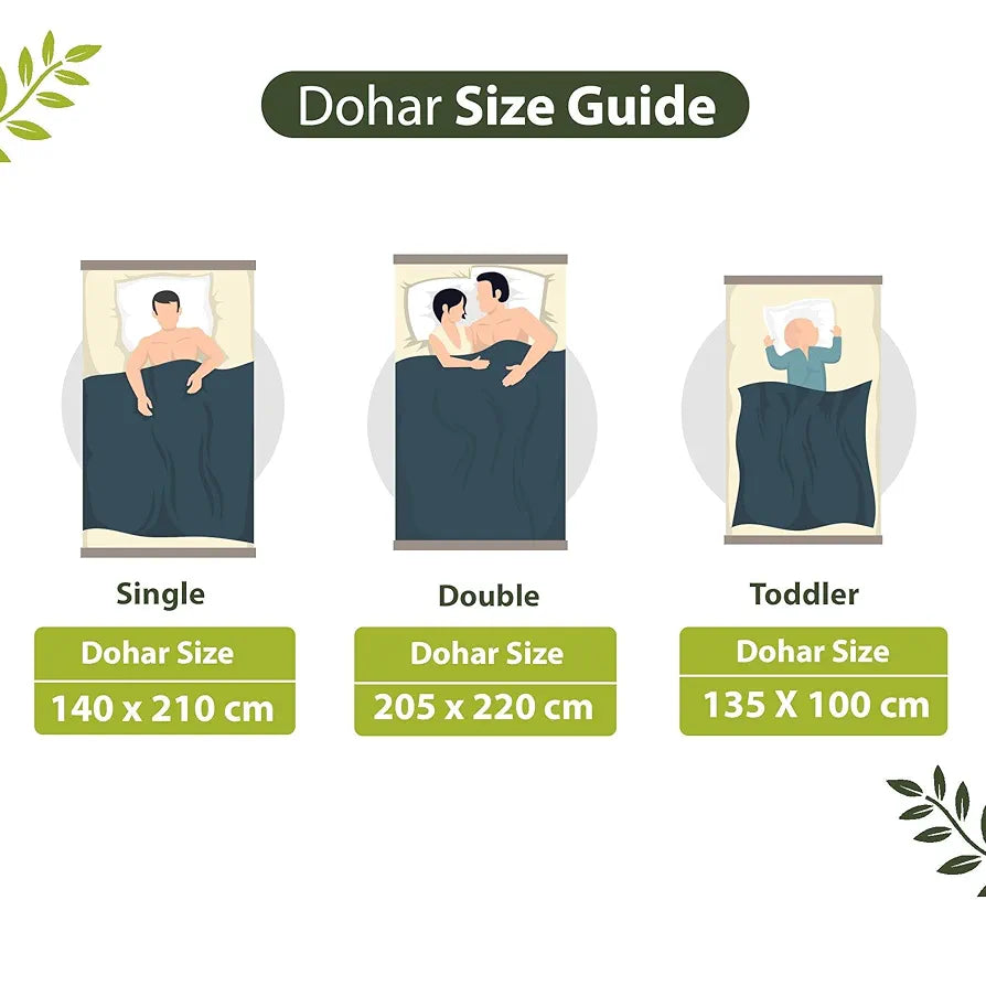 Divine Casa Glace Cotton 120 GSM Reversible Lightweight Printed Single Bed AC Dohar Blanket Quilt - Green and Dark Green| TC - 120