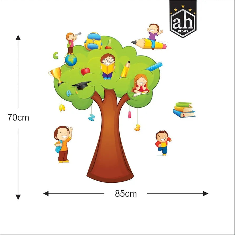 Wall Stickers Educational Tree PVC Vinyl Wall Sticker for Home Bedroom Kids Room- -Self-Adhesive