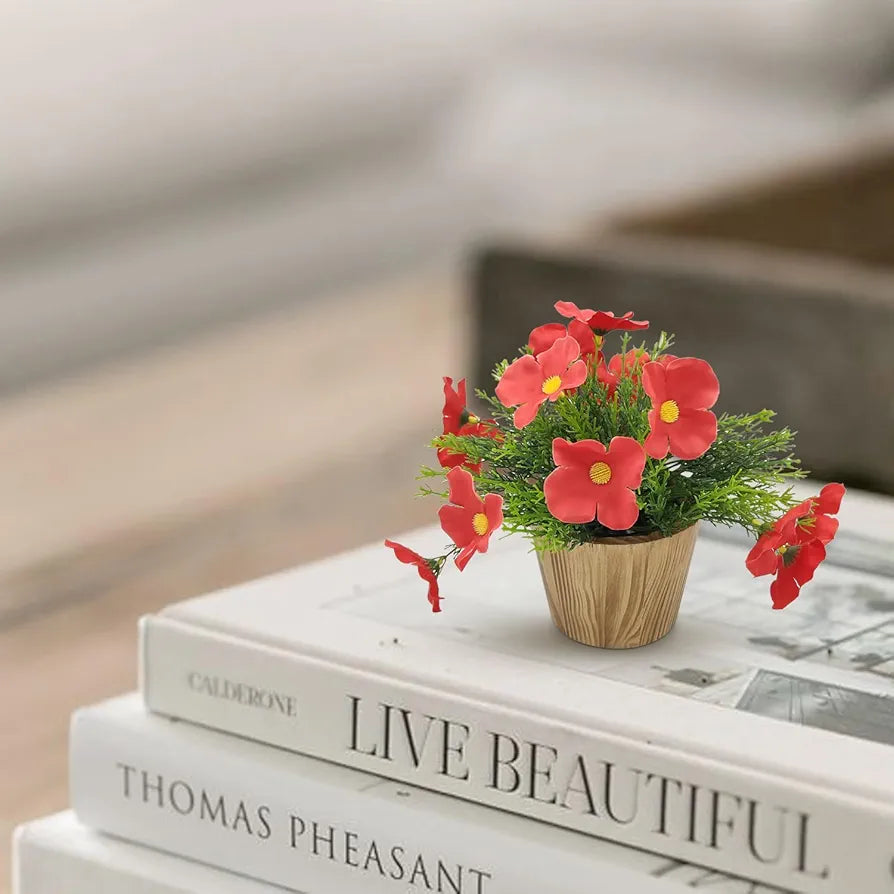 fancymart Artificial Flower in Grass with Pot, Perfect for Home & Office Decor, Artificial Flora -8419