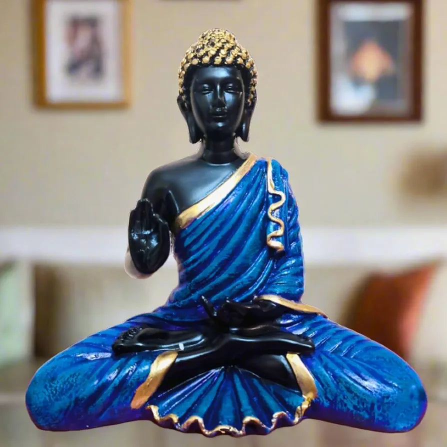 ALILA Meditating Buddha Idol Statue Showpiece for Home Garden Living Room Decor Decoration Gift Gifting Items, 8 inches / 20cm