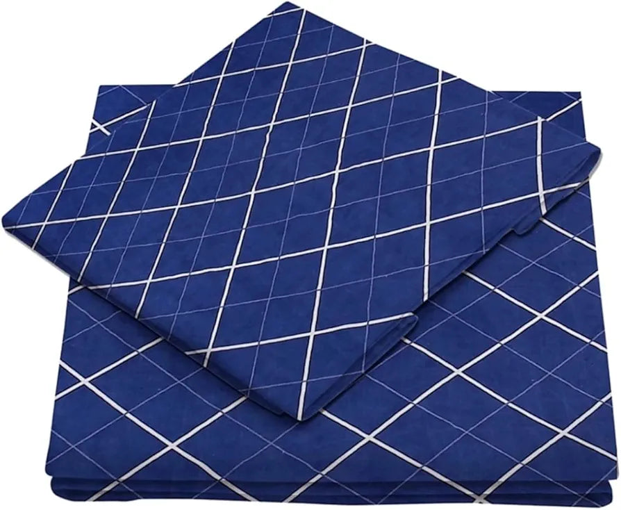 Homefab India 140 TC Microfiber Double Bedsheet with 2 Pillow Covers -Royal Blue 