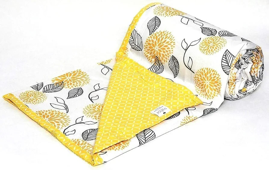 Trance Home Linen® Pure Malmal Cotton Multipurpose Baby Dohar | 3-Layered Baby Swaddle | Soft -Lightweight Baby dohar | Crib Blanket 