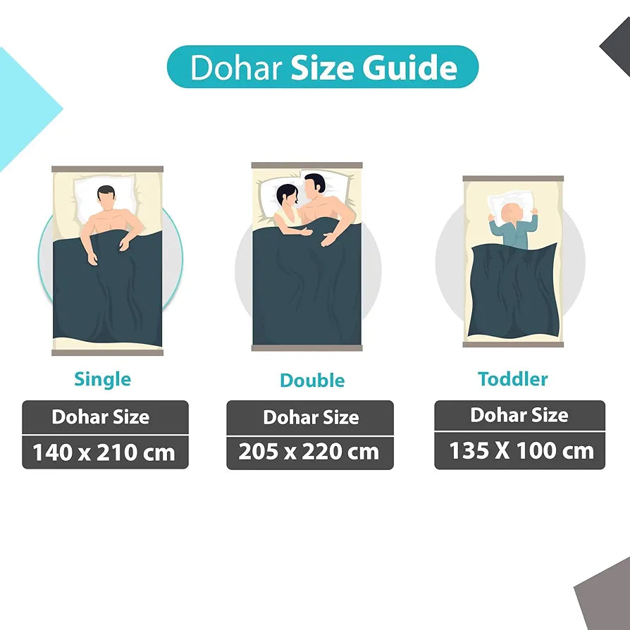 Divine Casa 100% Cotton 144 TC Reversible Geometric Printed Double Bed AC Dohar Blanket for Mild Winter | TC - 144