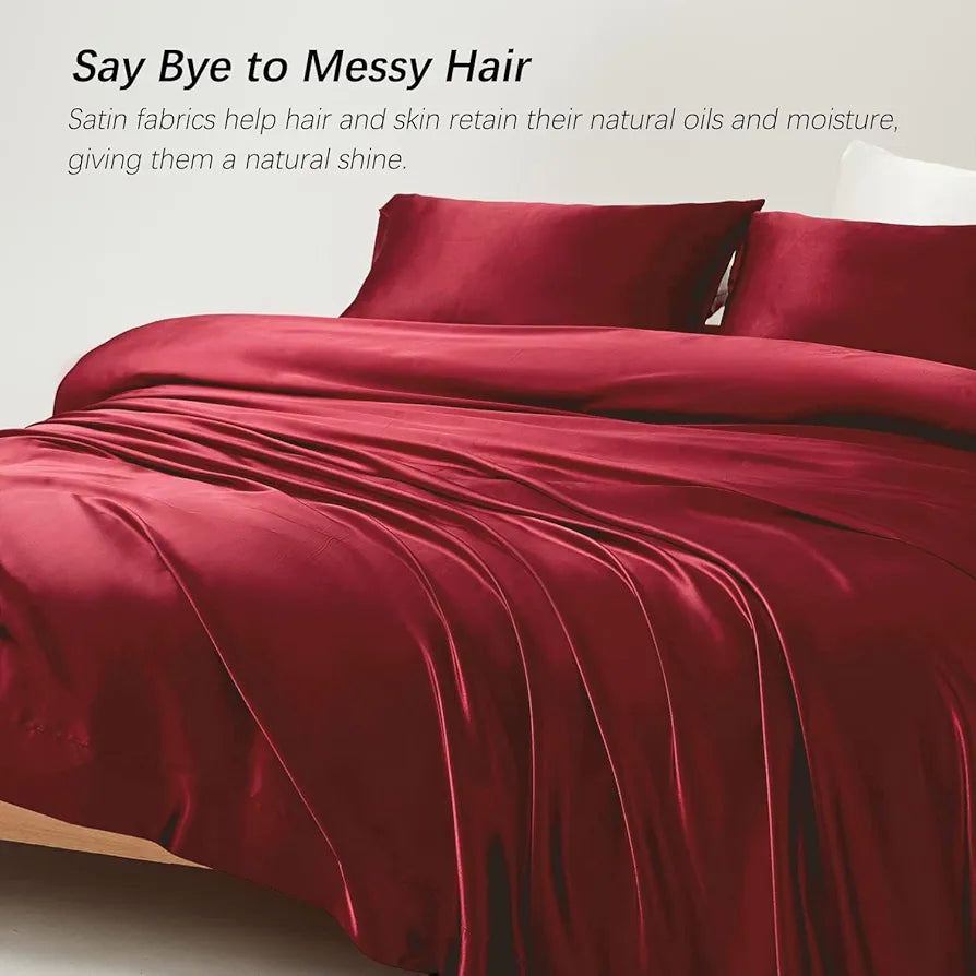 Cloth Fusion Satin Bedsheet for Queen Size Bed, Perfect for Romantic Night, Excellent Gift for All Celebrations, Set of 1 Satin Sheet 90