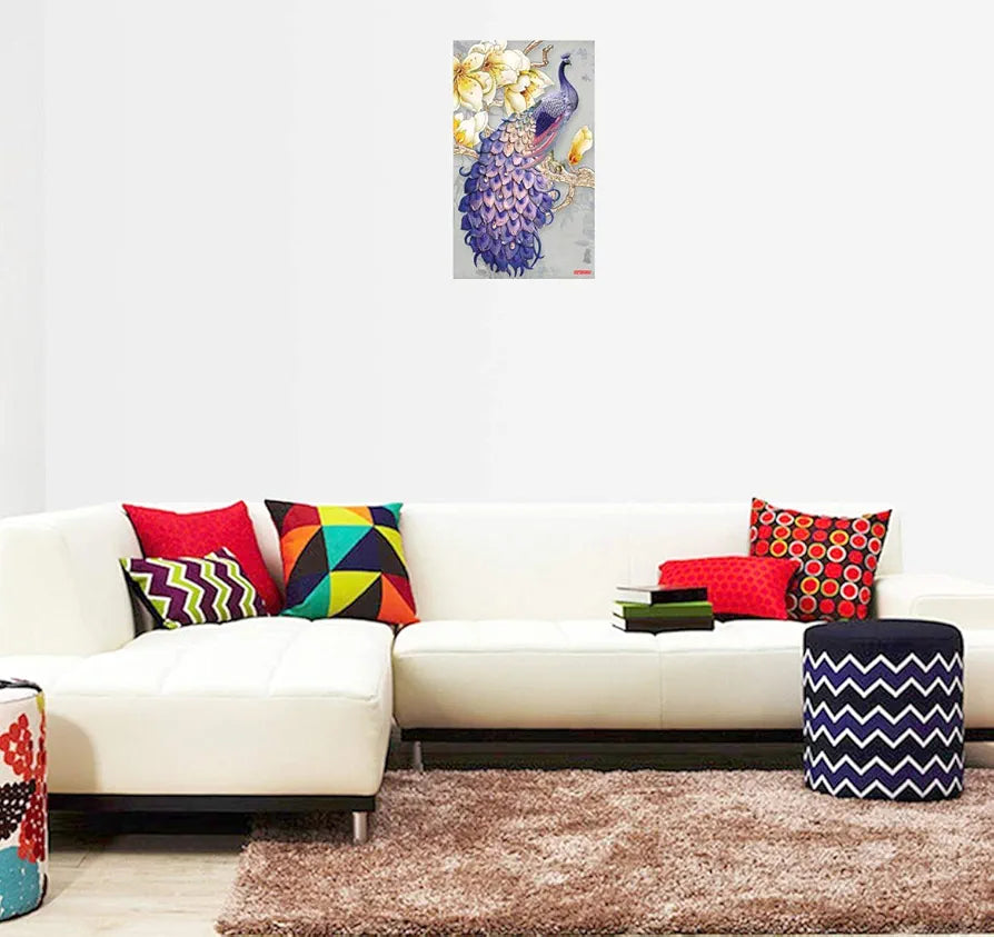 Rangoli Peacock Wall Sticker 12x18 Sheet – Elegant Self Adhesive Home Décor for Living Room, Bedroom & Walls. Design-3