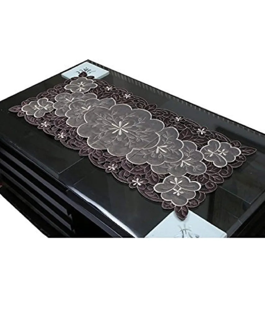 Kuber Industries Embroidery Table Runner in Soft Cloth 