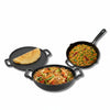 Human Hydro Cast Iron Cookware Set — 12-Pit Paniyaram Pan with Lid + 30cm Dosa Tawa + 23cm Kadai Pre-Seasoned