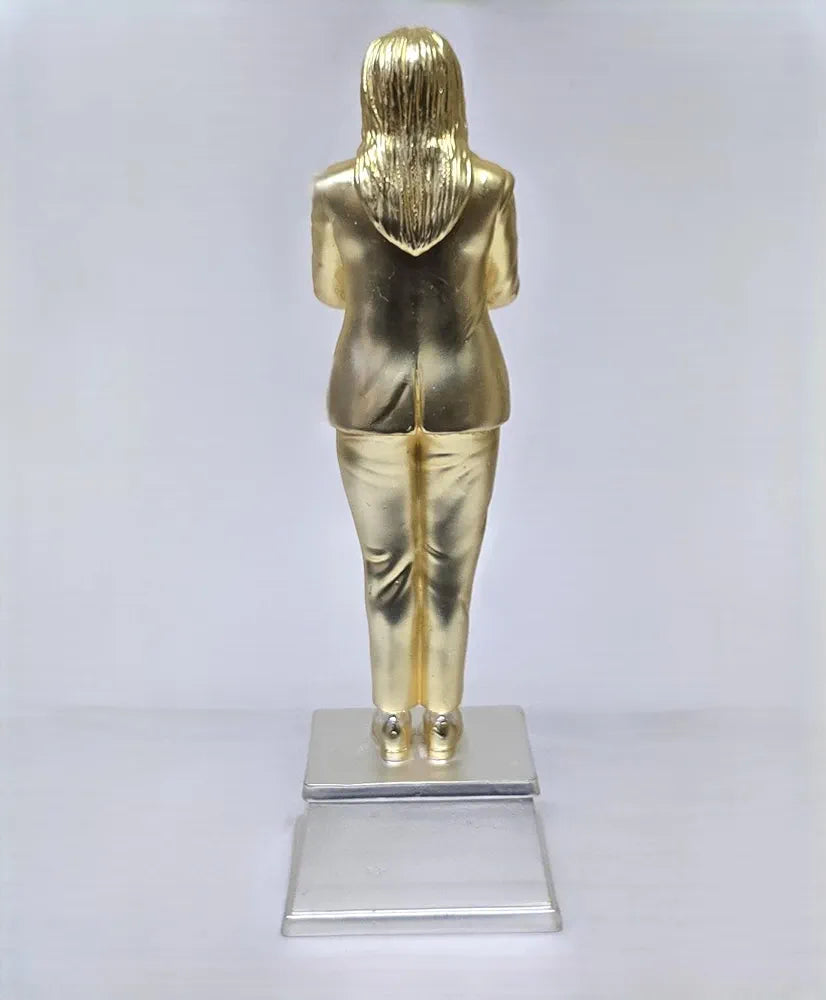 Gold Art India Best Mother Trophy Figurine Gold & Silver Plated Matte Finish | Women's Day Gift for Mother | Mothers Birthday Gift | Study Table | Office Desk 9'' Inch