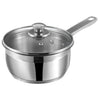 Vinod Two Tone Stainless Steel Saucepan With Glass Lid 1.5 Litres | 16 Cm | 6.2mm Thick