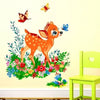 Rangoli New Modern Art Beautiful Deer Baby in Flowers & Butterflies Roaming Around Large Wall Sticker Size 55cm*70cm