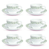 Larah by Borosil Silk Series Sage Opalware Cup and Saucer Set of 12 Pcs | Tea/coffee Cups | 140 Ml