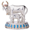 Gold Art India Kamdhenu Cow with Calf 999 Silver Plated Plain Large Size
