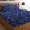 Homefab India 140 TC Microfiber Double Bedsheet with 2 Pillow Covers Royal Blue