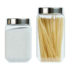 Femora Kitchen Storage Jars Transperent Glass With Steel Lid Air Tight Jar | 1550 Ml, 2000 Ml | Pack of 2