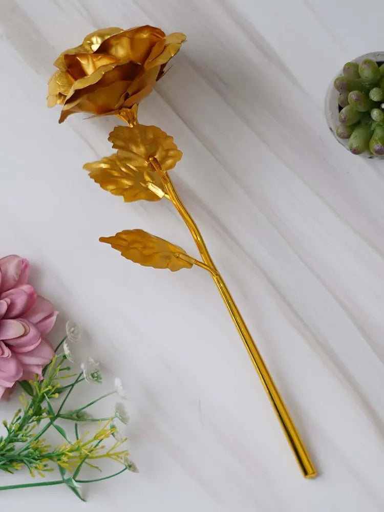 Lavanaya Silver 22K Gold Rose 25 Cm with Red Velvet Box
