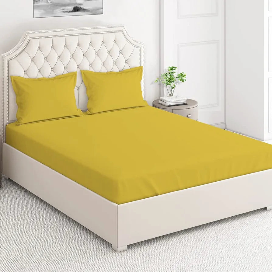 Layers Be Bold 100% Cotton Bedsheet Set for All Seasons - Lightweight, Moisture Absorbent, Machine Washable & Easy to Care - Gift for Housewarming & More - 140 TC - King Size 