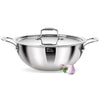 Milton Pro Cook Triply Deep Stainless Steel 26 Cm Kadai With Lid, 4.5 Litres - 2256 gms