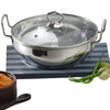 Vinod Stainless Steel Kadhai with Glass Lid - 1.4 Litre, 18cm | Extra Thick, SAS Heavy Bottom | Kadai for Cooking